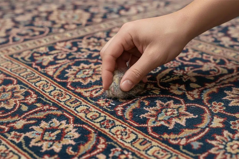 دلایل پرزدهی فرش؛ علت پرز دادن فرش ماشینی و راههای رفع آن