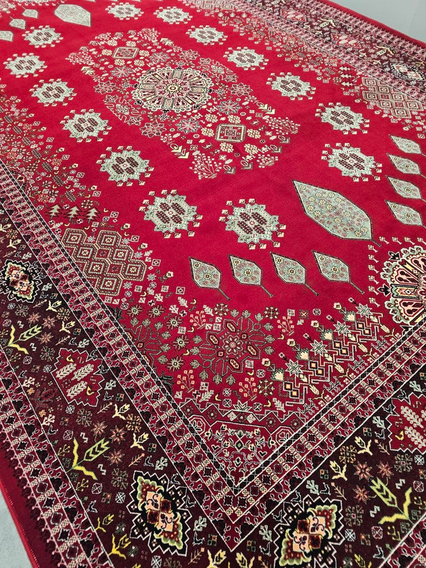فرش لیلی کلکسیون اشرافی مدل باغ گل لاکی سرمه ای ۱۲۰۰شانه ۳۶۰۰ تراکم
