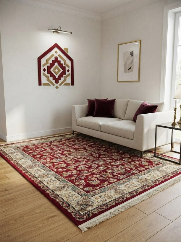 فرش لیلی کلکسیون اشرافی مدل شاه رز روناسی شانه ۱۲۰۰ تراکم ۳۶۰۰