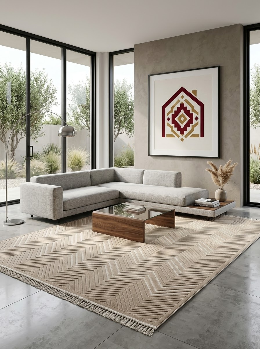 فرش آرمانی کلکسیون دلوکس کد ۵۱۰۳ موکا