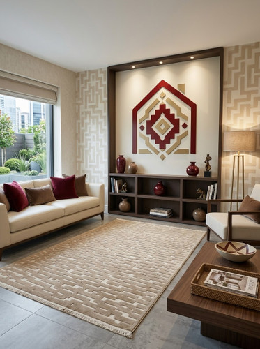 فرش آرمانی کلکسیون دلوکس کد ۵۱۰۷ موکا