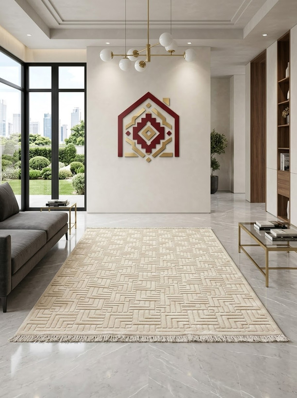 فرش آرمانی کلکسیون دلوکس کد ۵۱۶۳ کرم