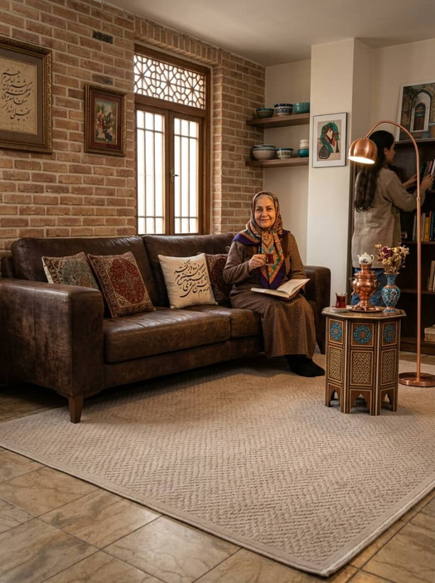 فرش آرمانی کلکسیون دلوکس کد ۵۱۶۶ موکا
