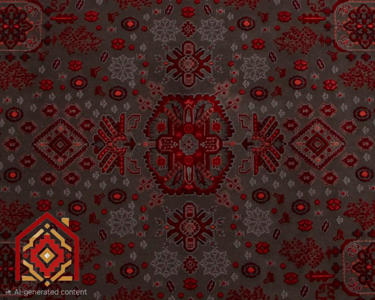 فرش تهران مدل درختی دودی لاکی مسی ۱۲۰۰شانه ۳۶۰۰ تراکم