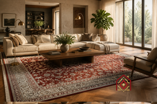 فرش تندیس کاشان کلکسیون دریا آترینا لاکی ۳۰۴ شانه ۷۰۰ تراکم ۲۵۵۰