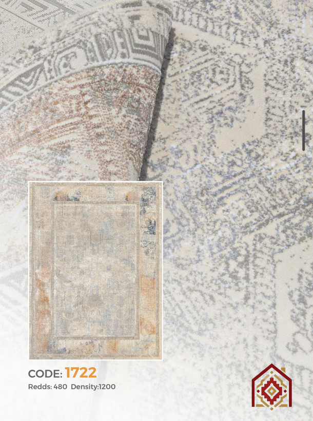 فرش نقش کهن کلکسیون تاچ کد ۱۷۲۲ طرح فانتزی