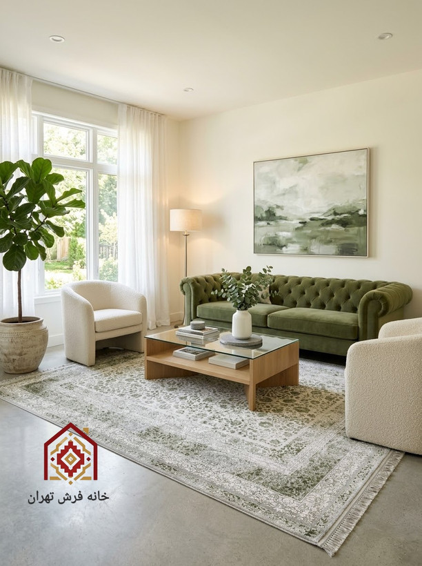 فرش تندیس ماندگار طرح افشان وینتیج
