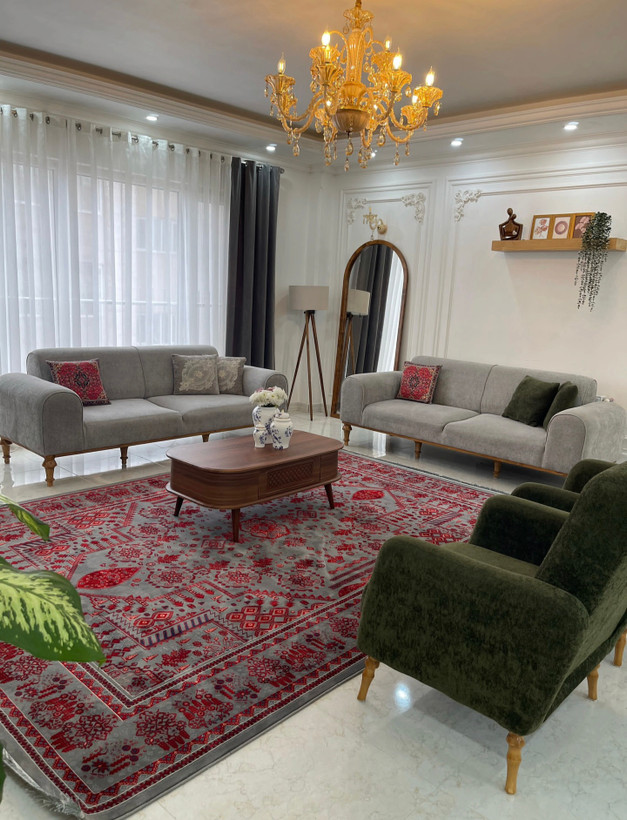 فرش تهران مدل درختی دودی لاکی مسی ۱۲۰۰شانه ۳۶۰۰ تراکم